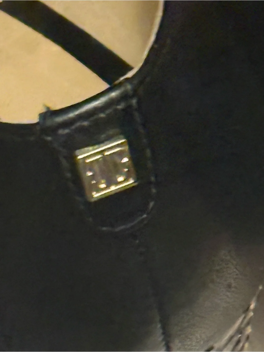 Ivanka Trump Black Pumps with Cream Honeycomb Block Heels